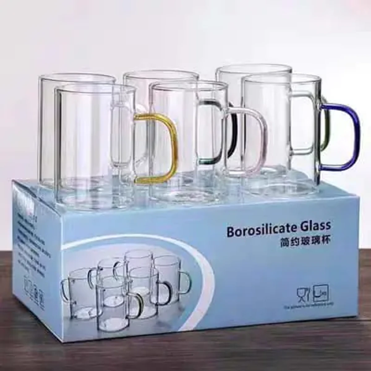 Borosilicate glass mug- 6 pcs set