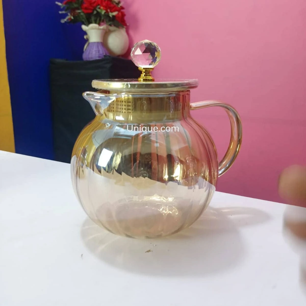 1000ML Borosilicate, Clear Glass Tea Pots