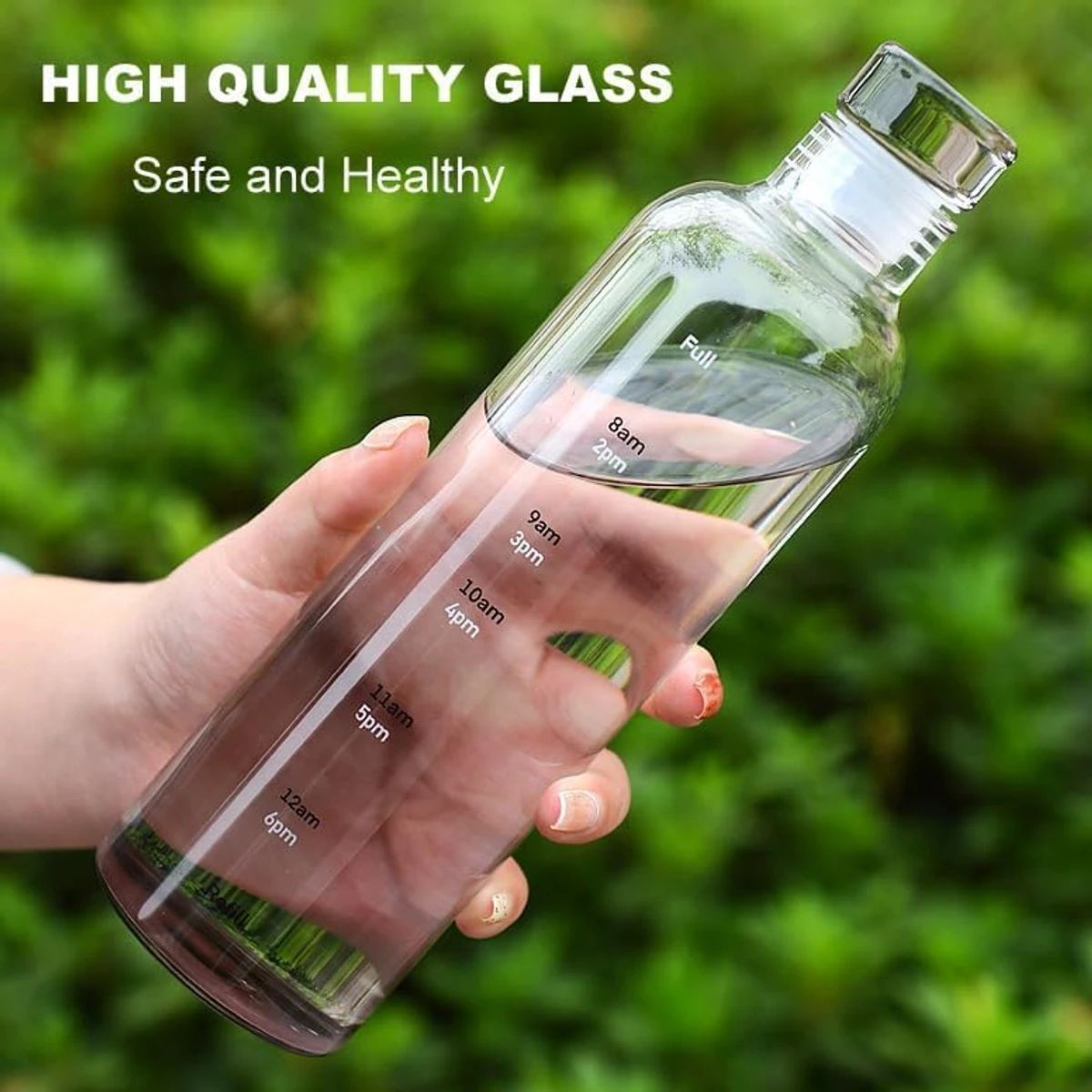 1000ML Milk Juice Cute Water Bottle with Time Scale Portable Transparent Water Cup