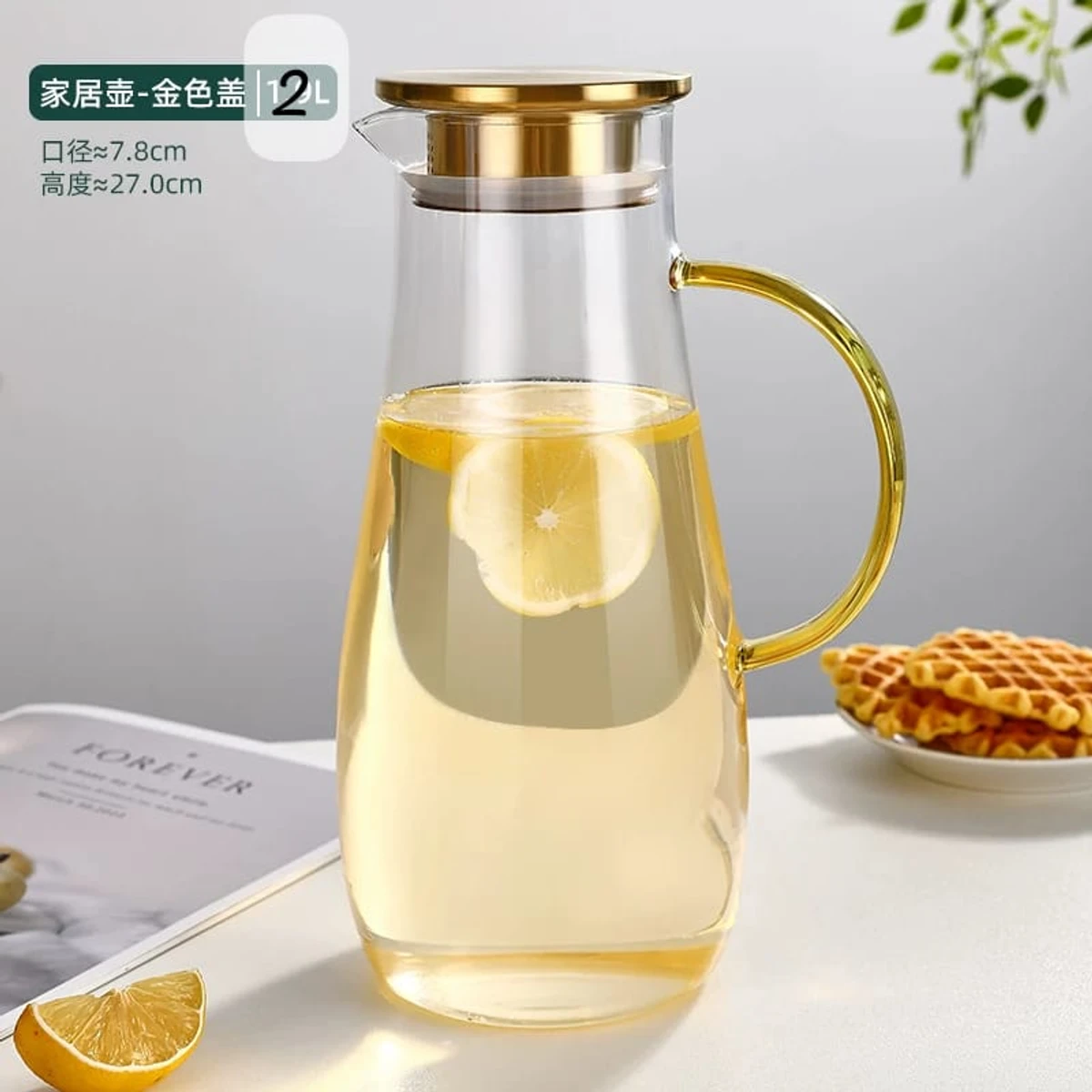 2000 ml Borosilicate Crystal Glass Water Jug