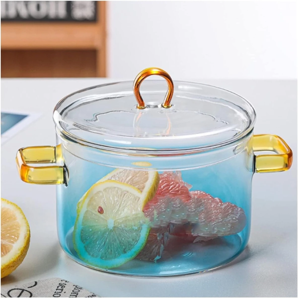 Heat-resistant Casserole Glass Pot Creative Glass Bowl, For Pasta Noodle Soup Milk