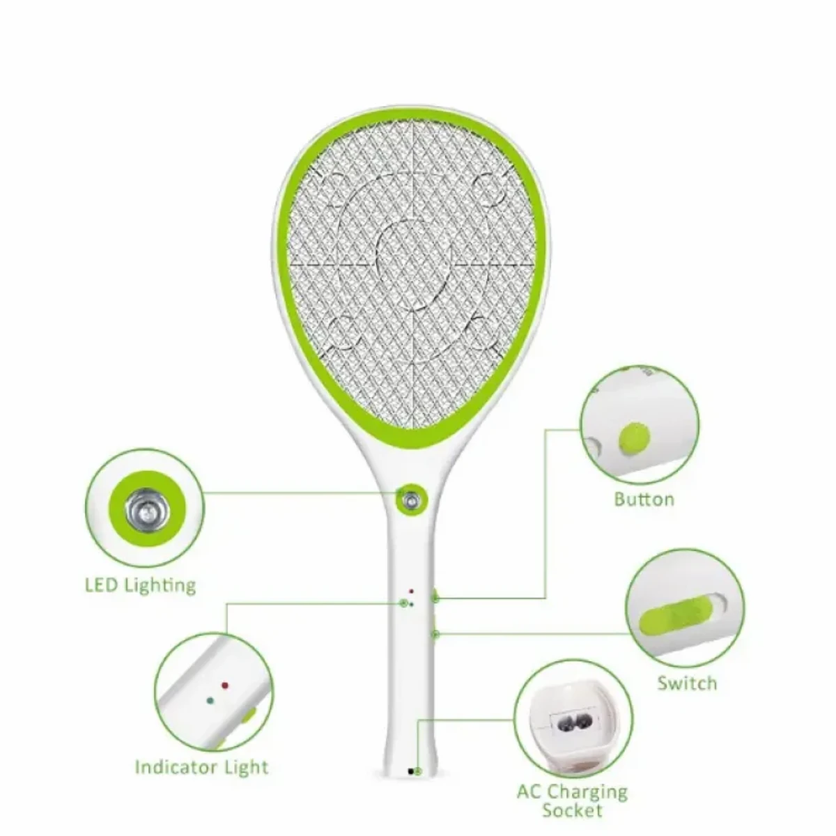 Rechargeable Mosquito Kiling Bat With Charging Cable mosquito racket - mosquito net