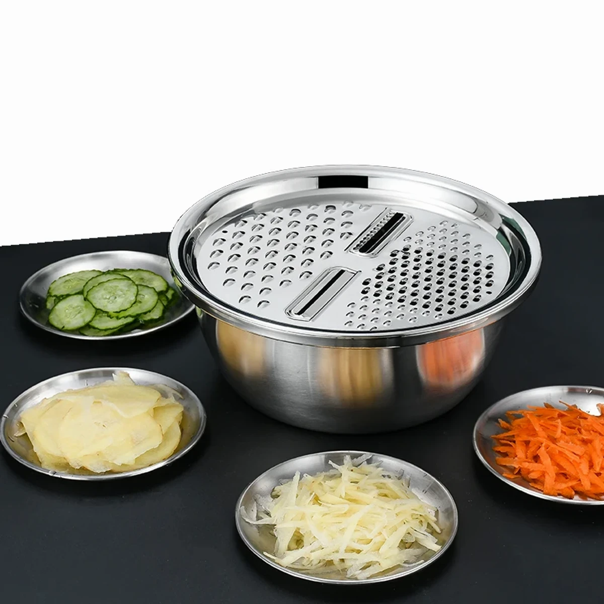 3 IN 1 VEGETABLE CUTTER WITH DRAIN BASKET