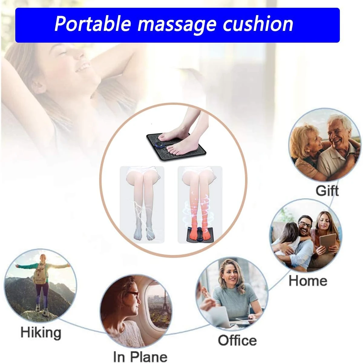 EMS Foot Massager,Folding Portable Feet Massage Machine