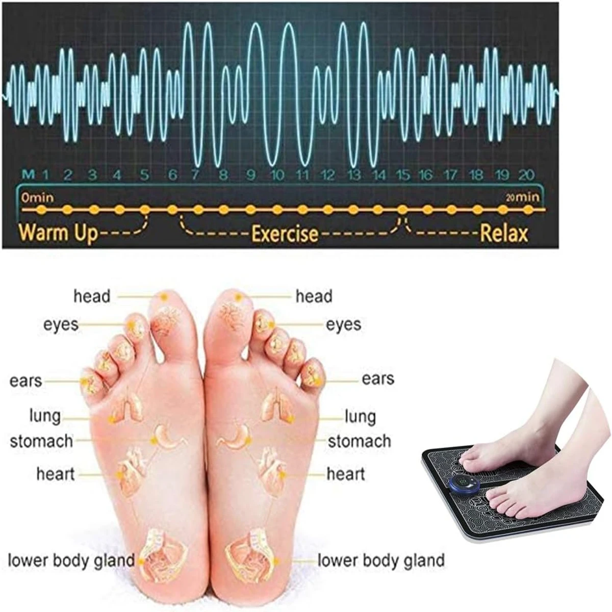 EMS Foot Massager,Folding Portable Feet Massage Machine