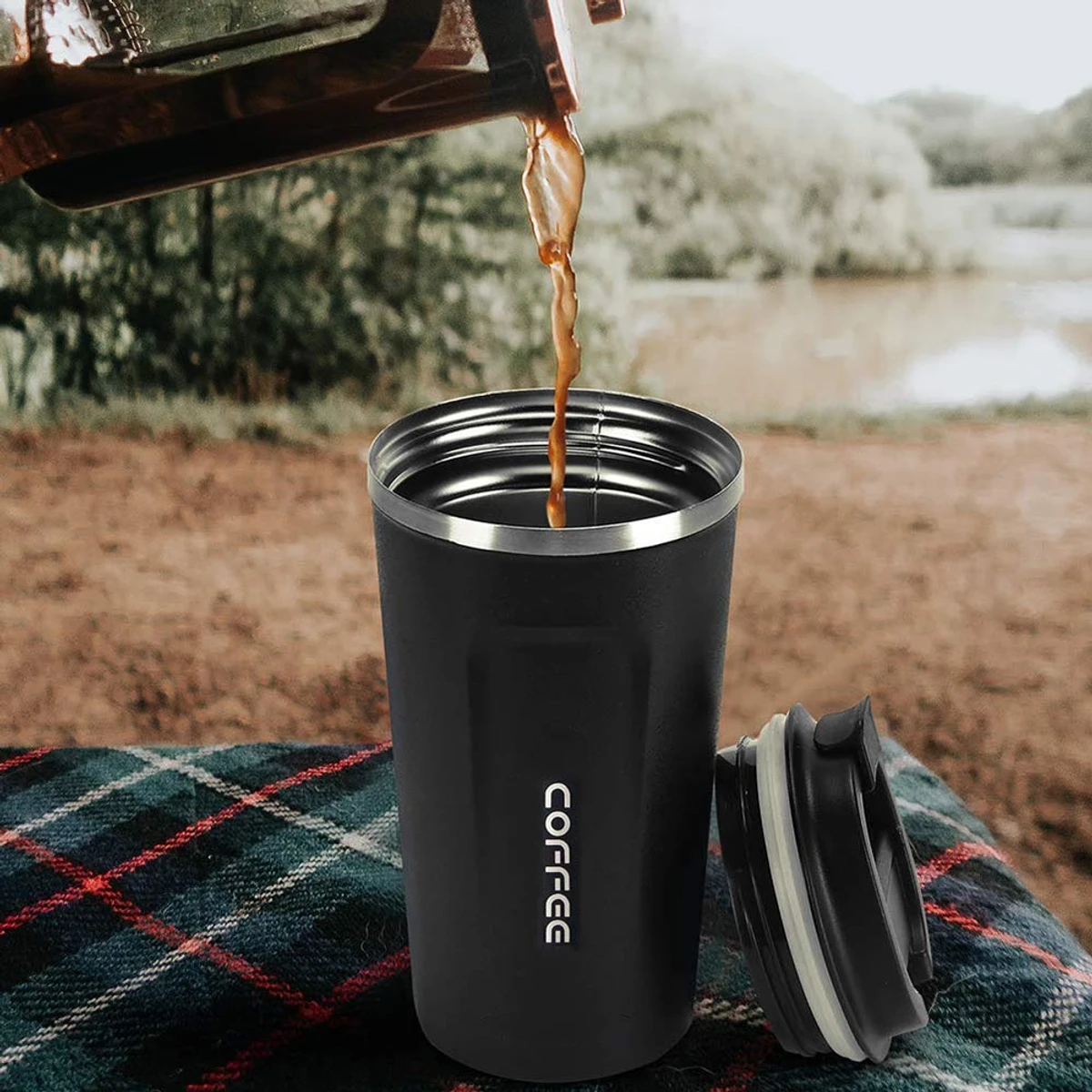 Stainless Steel Coffee Cup Thermos Mug Leak-Proof Thermos Travel Thermal Vacuum Flask Insulated Cup Water Bottle 510ML