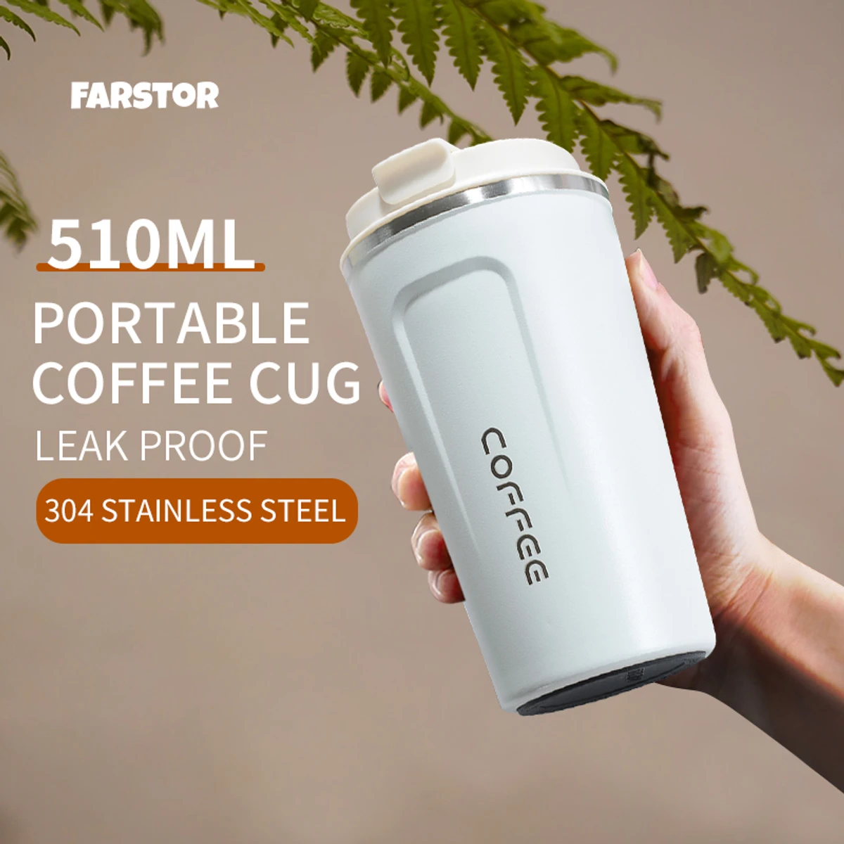 Stainless Steel Coffee Cup Thermos Mug Leak-Proof Thermos Travel Thermal Vacuum Flask Insulated Cup Water Bottle 510ML