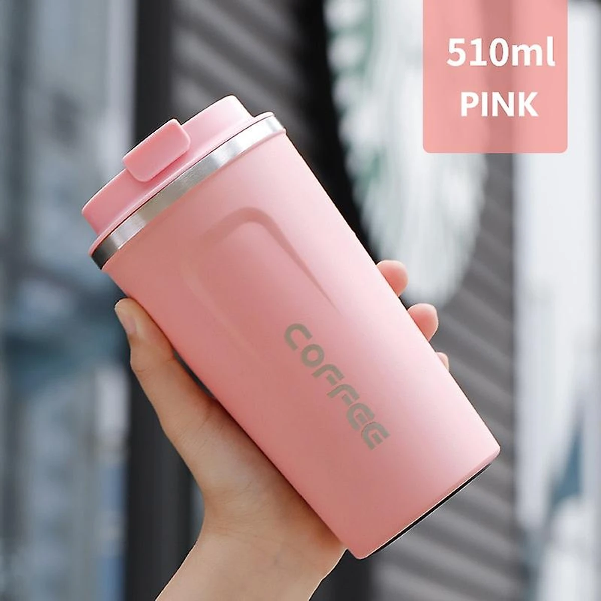 Stainless Steel Coffee Cup Thermos Mug Leak-Proof Thermos Travel Thermal Vacuum Flask Insulated Cup Water Bottle 510ML