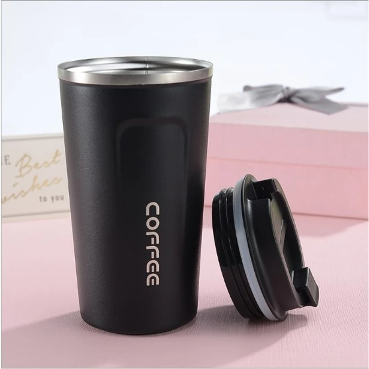 Stainless Steel Coffee Cup Thermos Mug Leak-Proof Thermos Travel Thermal Vacuum Flask Insulated Cup Water Bottle 510ML