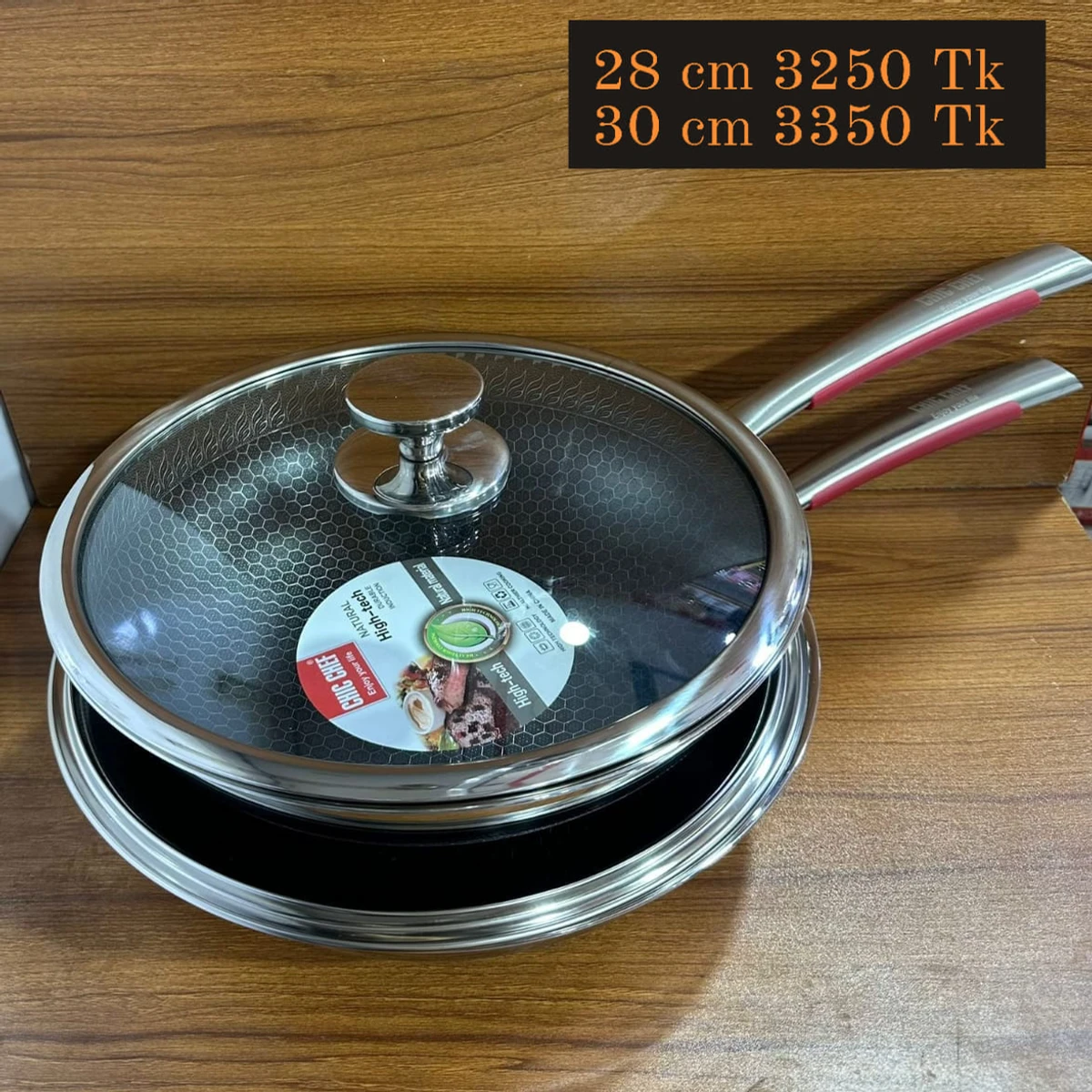 Frying Pan,Non-Stick Frying pan with lid-Medium-Sized Frying pan for Meat, Cooking Pancakes, Fried Eggs,34CM,with Tempered Glass lid and Heat-Resistant Handle