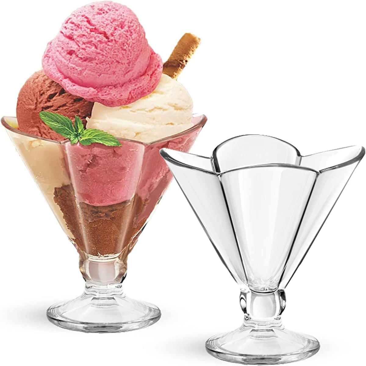 Ice Cream Cup Glass Dessert Cup Footed Bowl Dessert Dishes Ice Cream Bowl Snack Dish Bowls Pudding Bowl Clear Dessert Bowl Custard Cups Glass Mousse Cup Child Sundae Cup re-usable