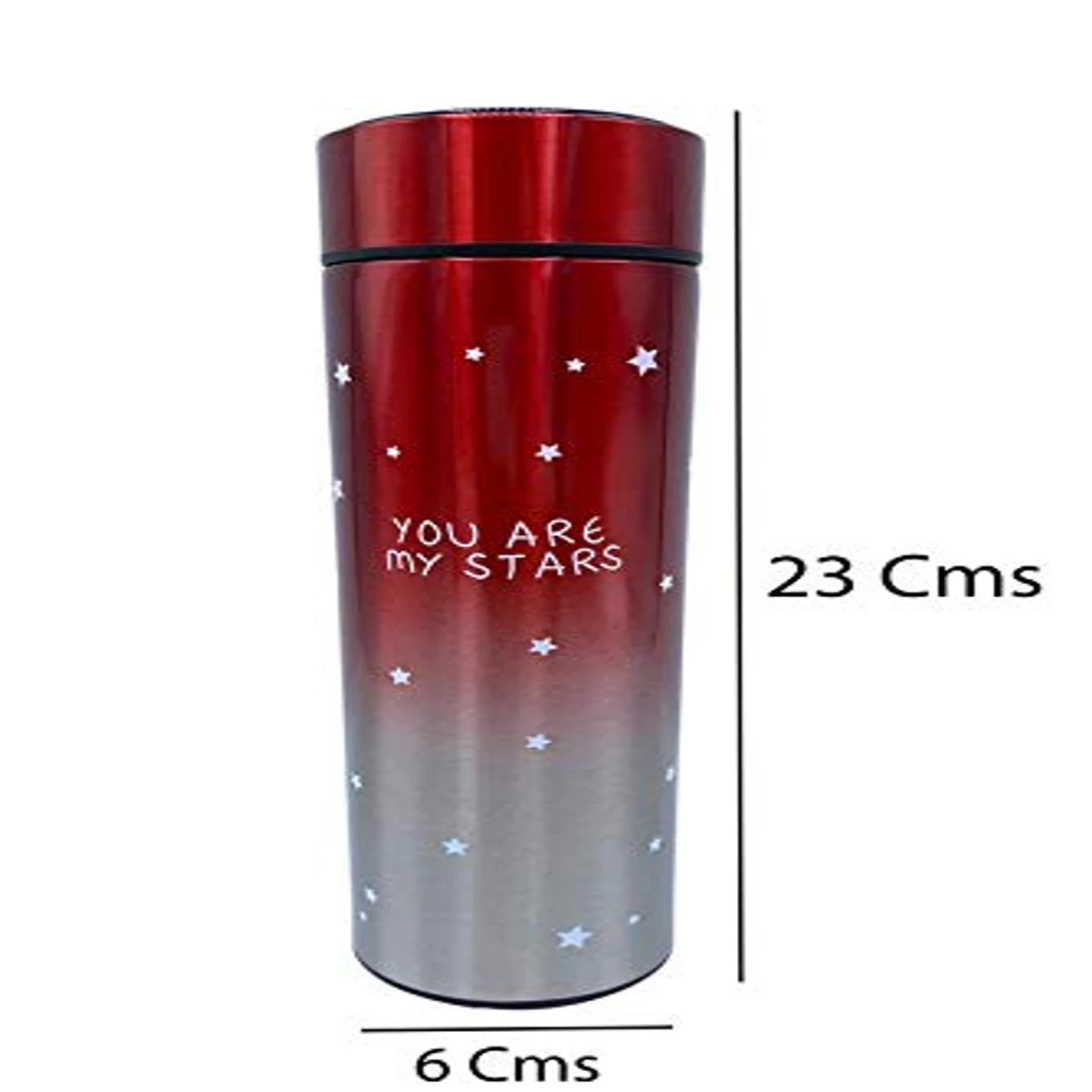 Kids Kraft Stainless Steel Star Printed Insulated Water Bottle with Smart Temperature Display