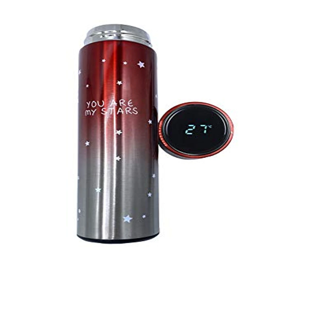 Kids Kraft Stainless Steel Star Printed Insulated Water Bottle with Smart Temperature Display