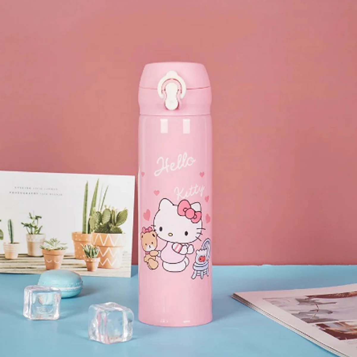 Hello Kitty Women's Insulating Cup Cute Anime Girl Water Bottle 500ml Student Thermos Vacuum Cup Tea Coffee Outdoor Gift
