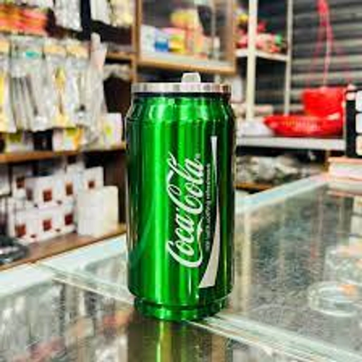 500ml Stainless Steel Coca Cola Design Water Bottle - green , red , blue