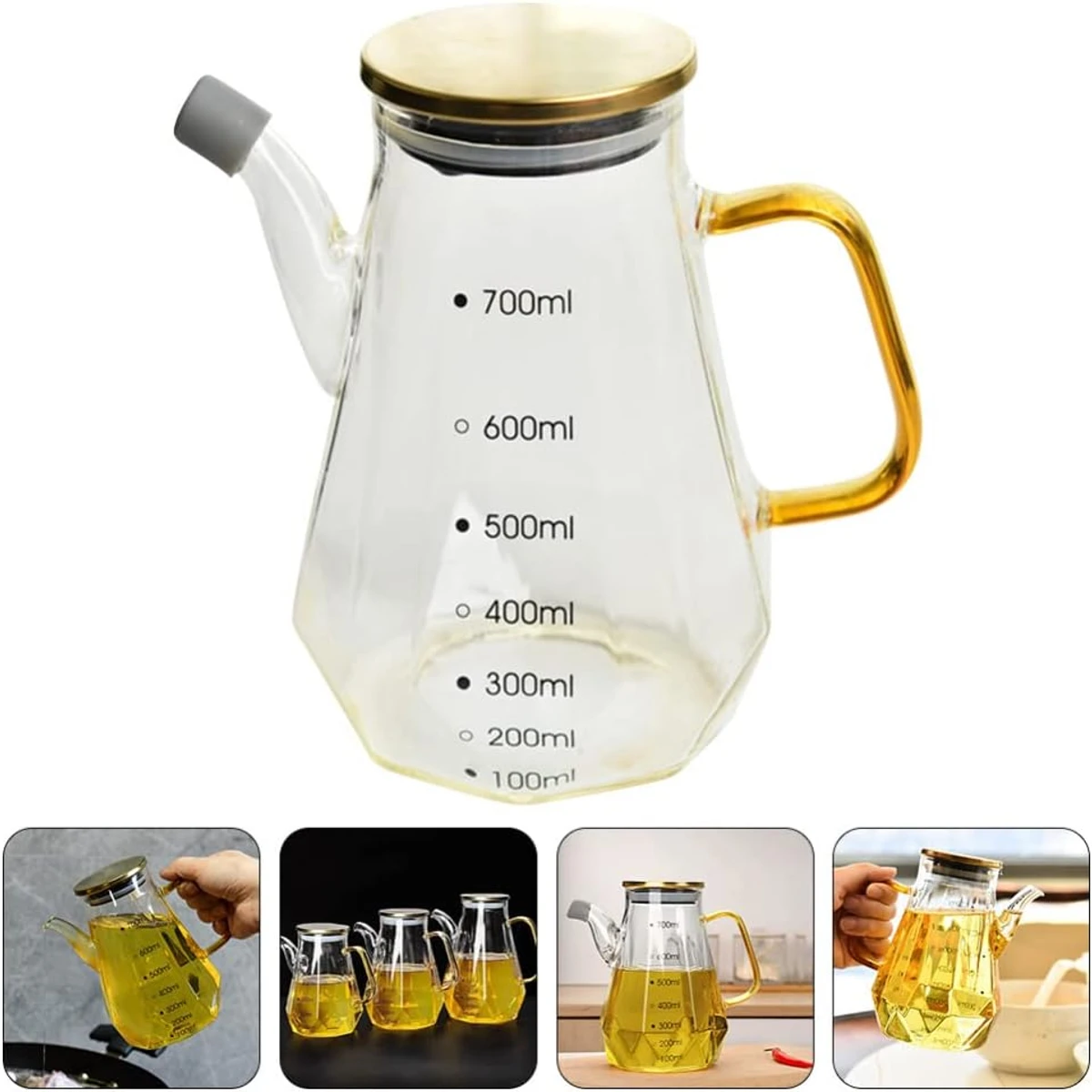 700ml Oil and Vinegar Dispenser Cruet Liquid Container for BBQ Salad Syrup Kitchen Baking Roasting Olives