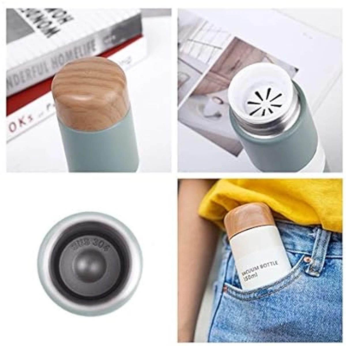 Super Mini 150ml 304 Stainless steel Thermos Water Bottle Portable Vacuum Flask In Pocket With Tea Infuser Thermos Cup