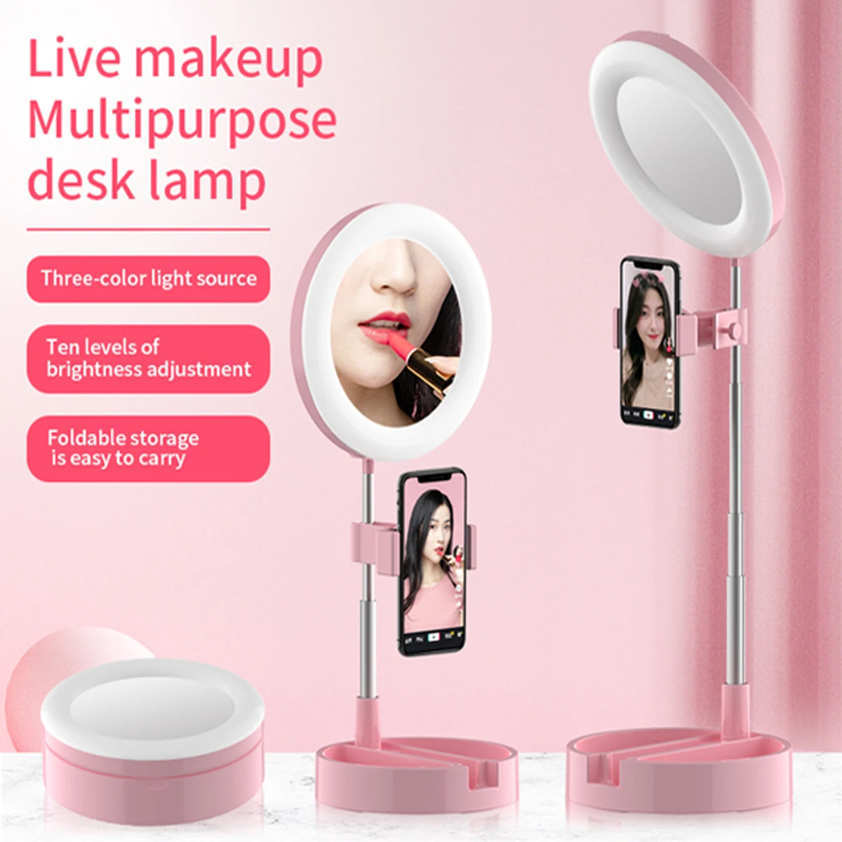 Live Makeup Multipurpose Ring Lamp With Mobile Stand