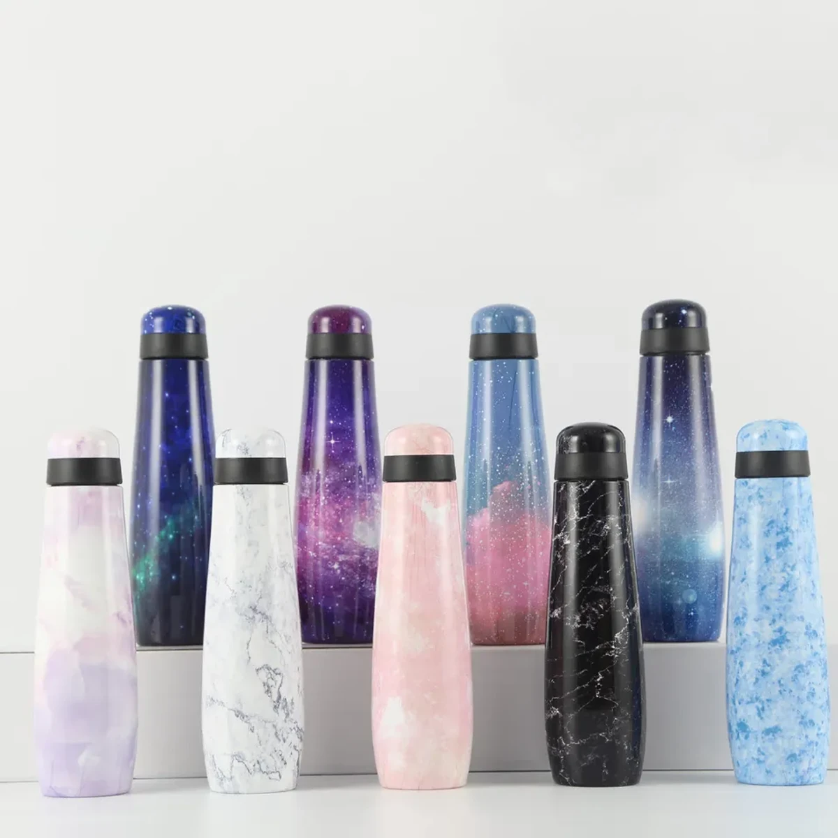 Seaygift high quality marble starry sky design double wall vacuum insulated water bottle stainless steel thermos flask bottle