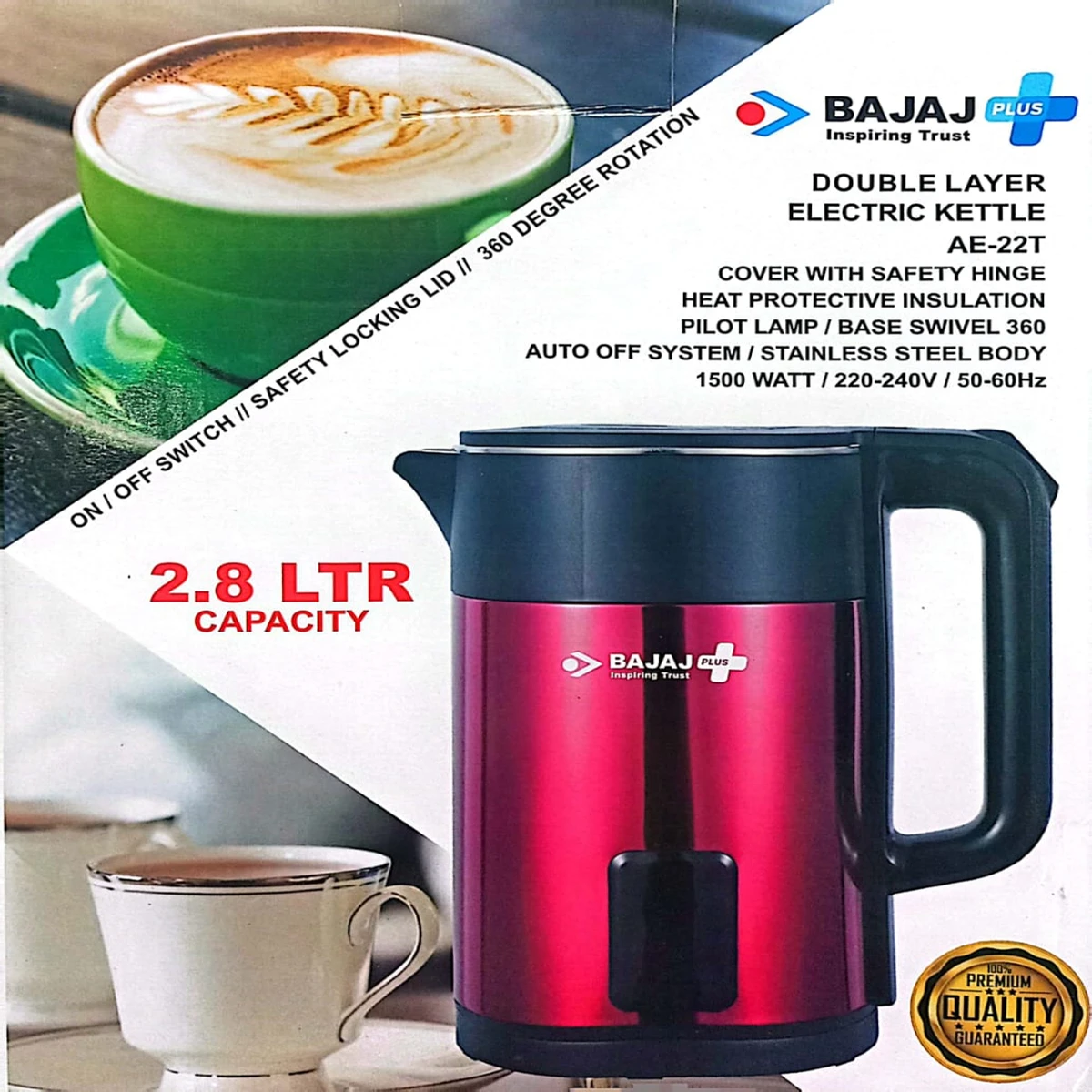 2.8L Double layer bajaj electric kettle