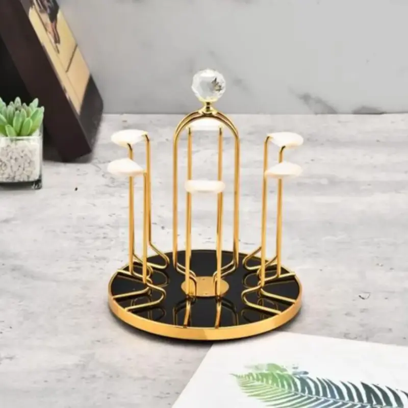 Luxury Rotating Glass Stand with Crystal Knob