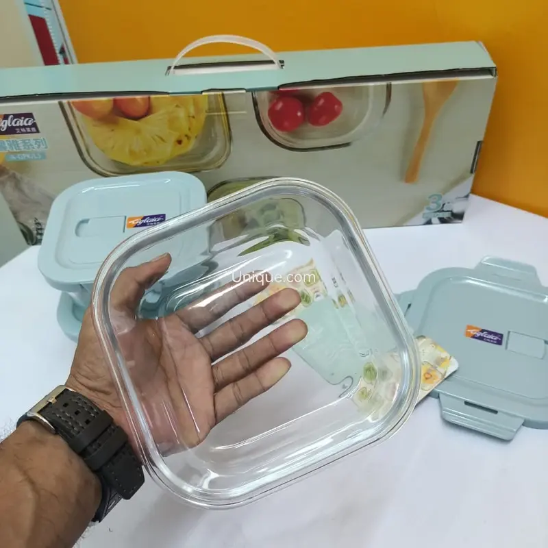 AGLAIA Borosilicate Glass Food Container Set (3 Pieces)