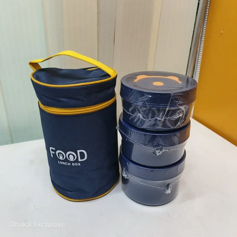 3 Layer Insulated Lunch Box With Premium Carry Bag