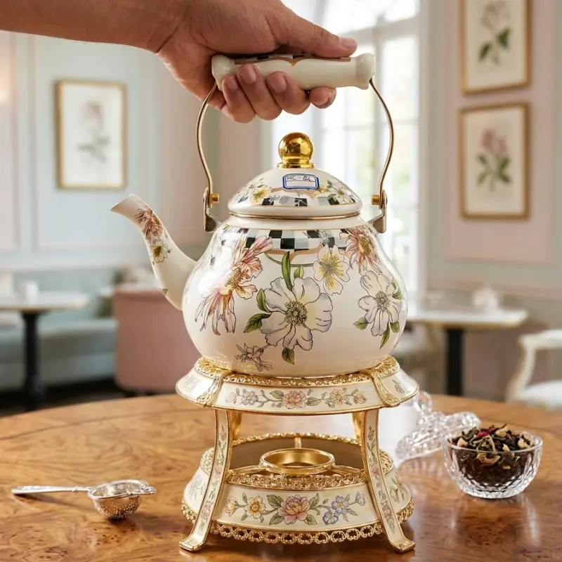 Floral Printed Ceramic Teapot