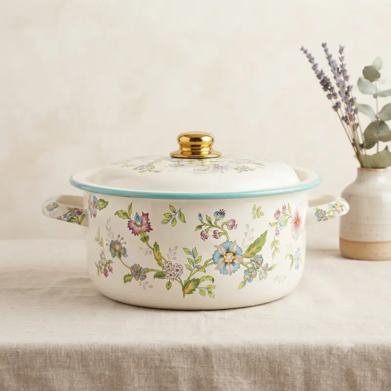Enamel Casserole Cookware With Lid