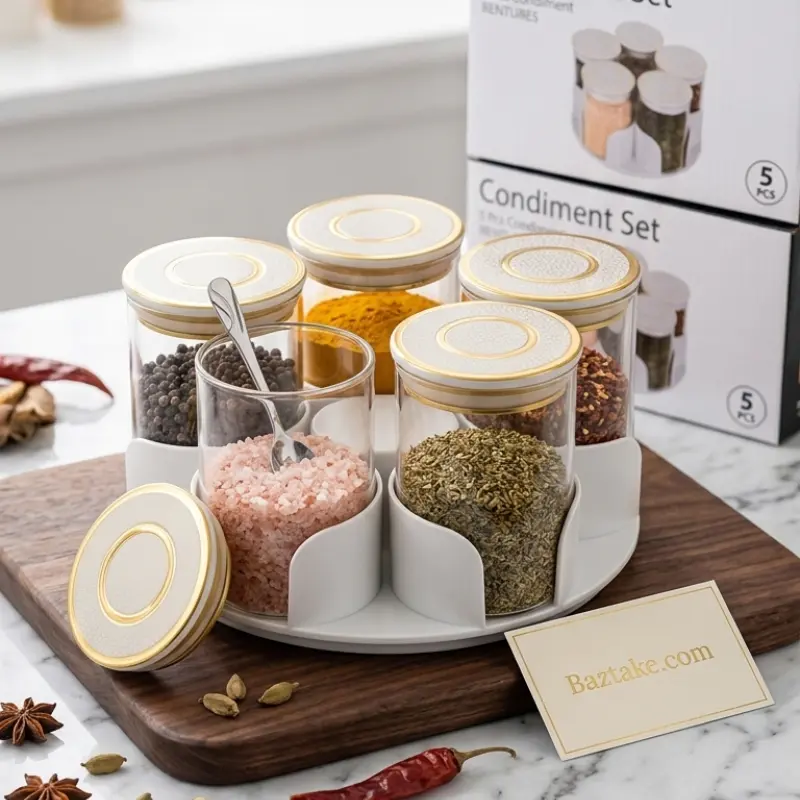 Premium Spice Jar Set with Stand