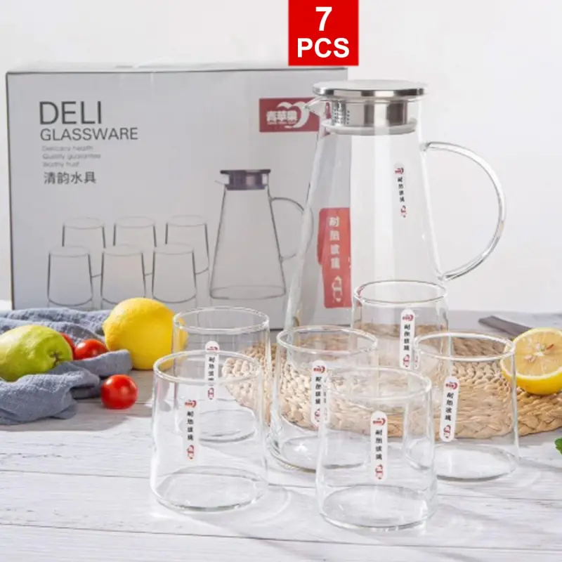 DELI Glassware Jug & Glass Set