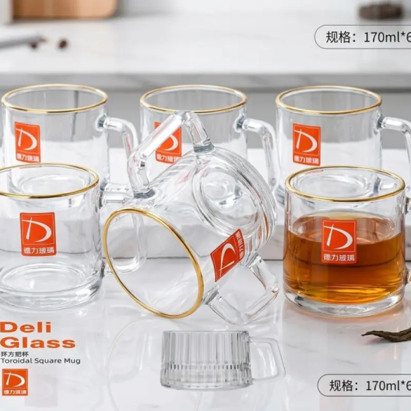 6pcs Golden Rim Luxury Coffee Mug Set ( 170 ML )