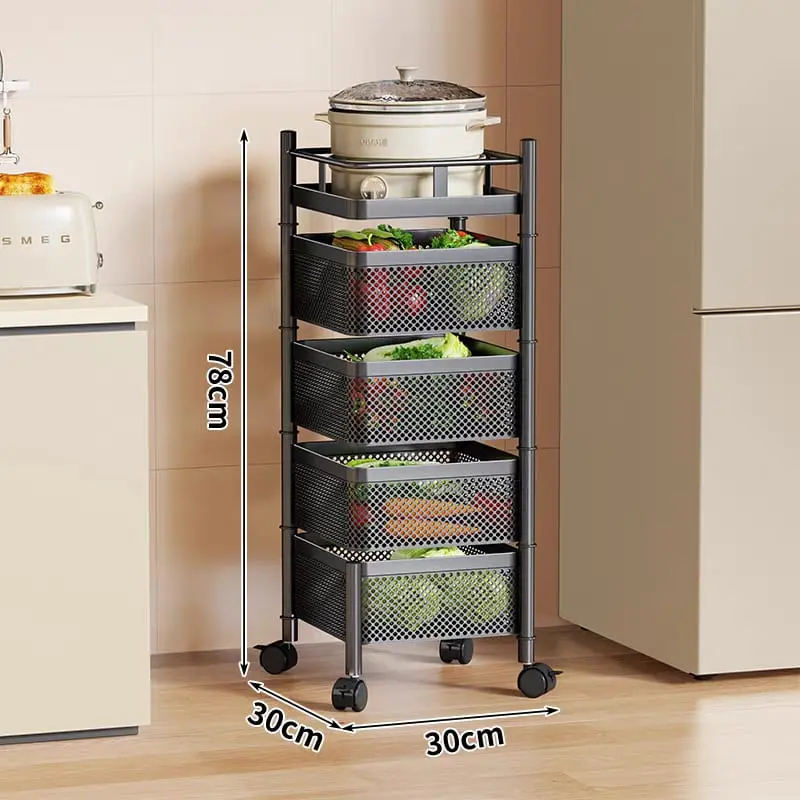 Square Rotating Kitchen Storage Rack