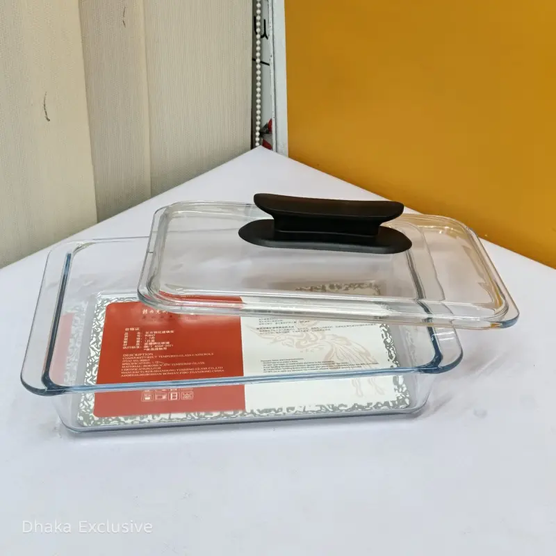 Borosilicate Tempered Glass Casserole with Lid
