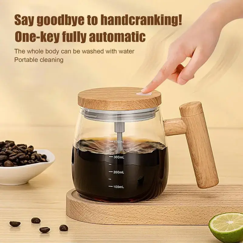 Self-Stirring Electric Glass Coffee Mug