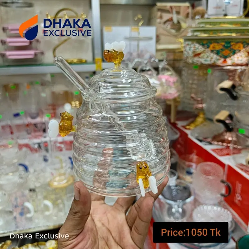 Creative Glass Honey Jar with Bee Decor