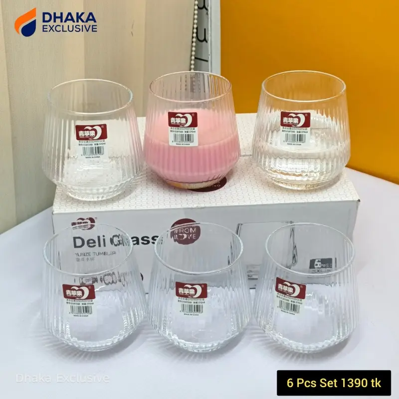 6-Piece Luxury Sphere Glass Set with Golden Rotating Stand