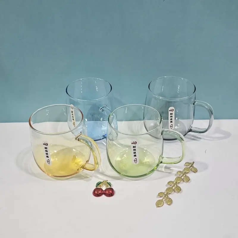 Borosilicate Colorful Heat-Resistant Glass Mug Set