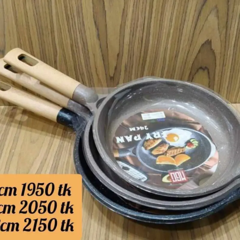 Premium Non-Stick Granite Finish Fry Pan with Wooden Handle