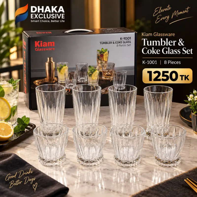 8pcs Tumbler & Coke Glass Set ( K - 1001 )