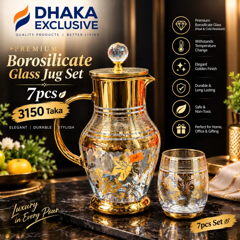 7pcs Premium Borosilicate Glass Jug Set