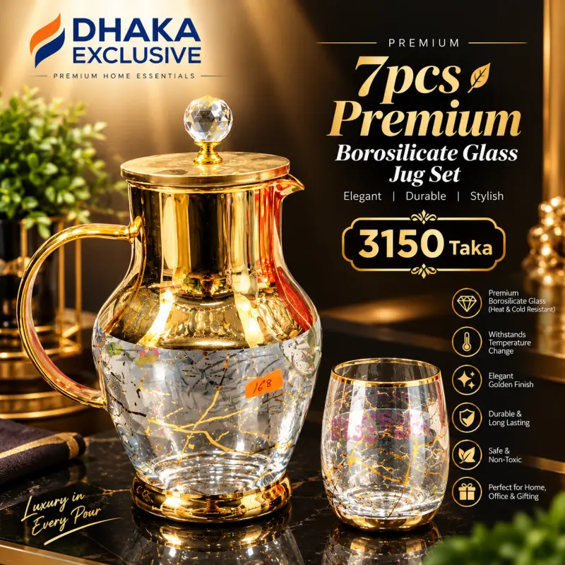 7pcs Premium Borosilicate Glass Jug Set