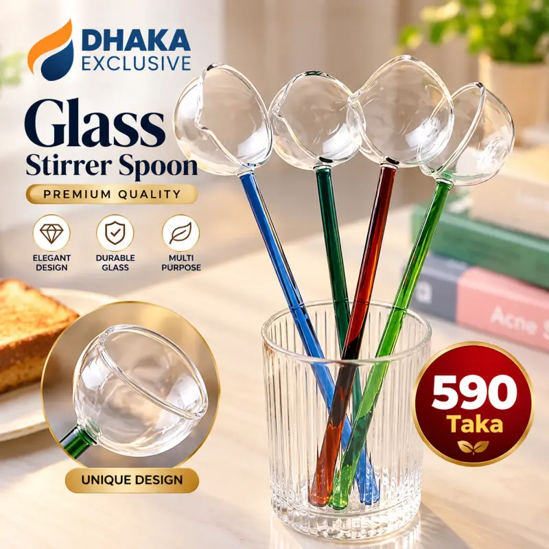 Long Handle Glass Spoon with Pouring Spout