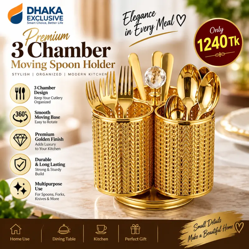 Premium 3 Chamber Moving Spoon Holder