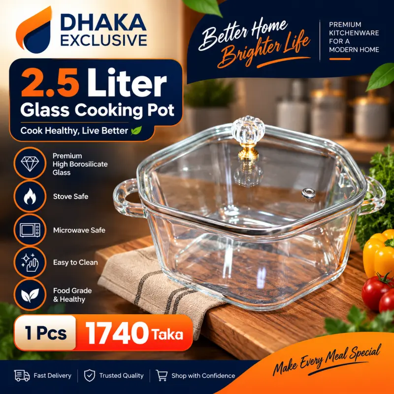 2.5 Liter Glass Cooking Pot