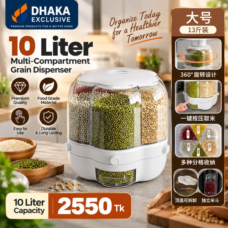 10 Liter Multi-Compartment Grain Dispenser