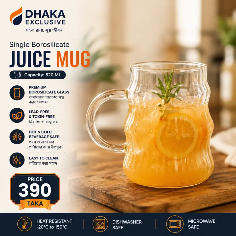 Single Borosilicate Juice Mug
