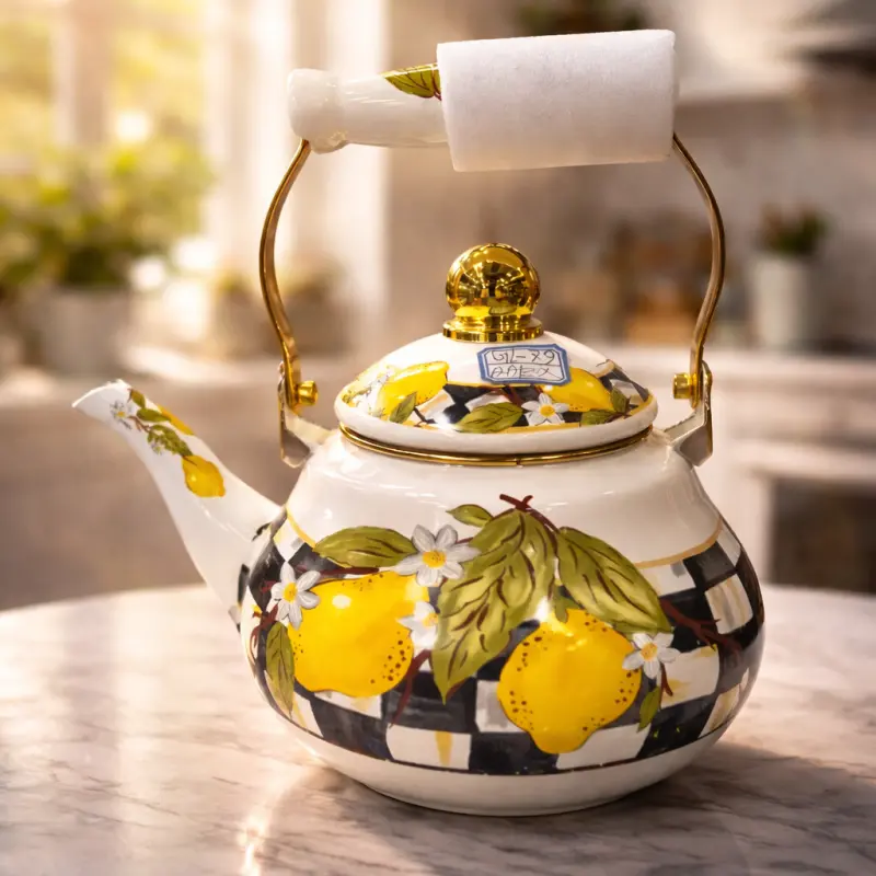 Lemon Floral Ceramic Teapot (2 Liter)