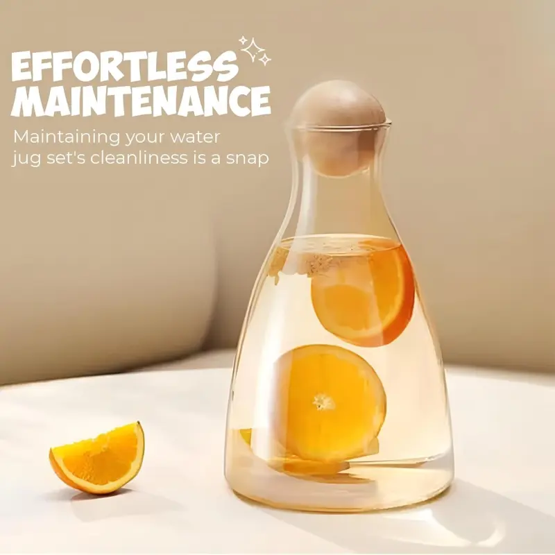 Glass Decanter Carafe with Wooden Stopper Ball 1700 ML