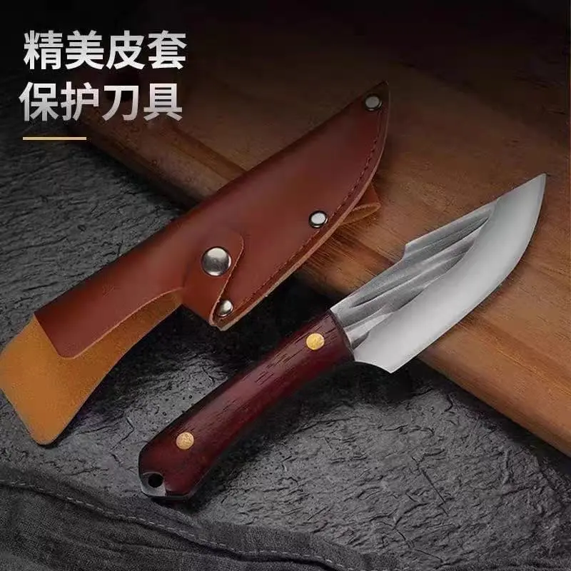 Premium Mini Cleaver Knife with Leather Sheath